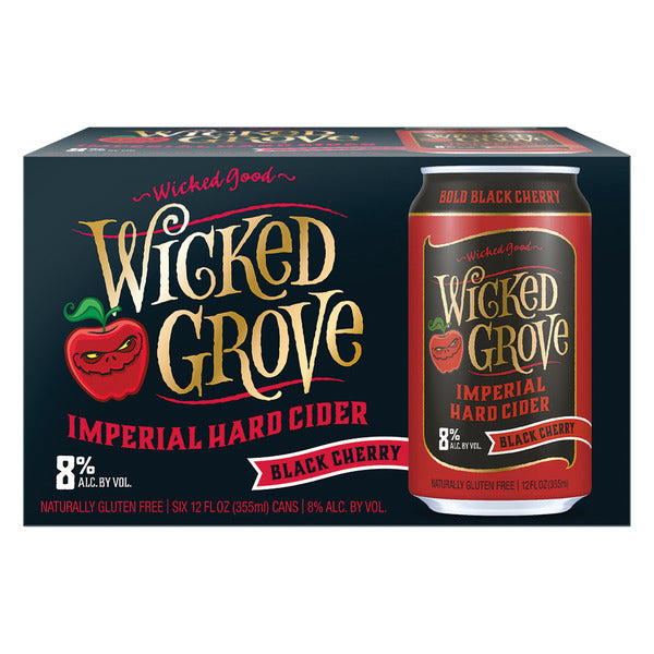 Wicked Grove Black Cherry Imperial Hard Cider - 6 Pack, 12 fl oz Cans 12 fl oz