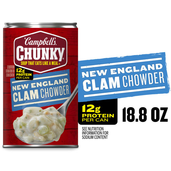 Campbell's Chunky New England Clam Chowder Soup, 18.8 oz Can 18.8 fl oz