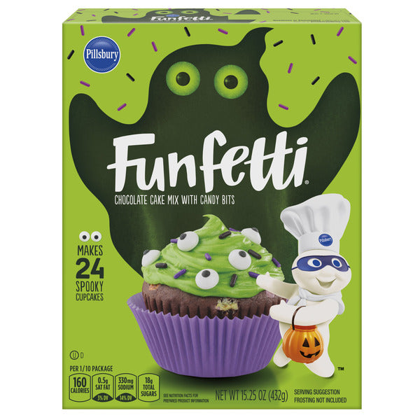 Pillsbury Halloween Funfetti, Green Cake Mix 15.25 oz
