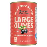 Tuscan Garden Black Ripe Pitted Large Olives 6 oz