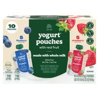 ALDI Yogurt Pouches with Real Fruit - 10 Pouches 32 oz