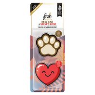 Frsh Scents Paw & Heart New Car/Velvet Rose Air Fresheners 1 each