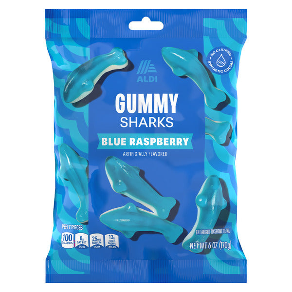 Blue Raspberry Gummy Sharks 6 oz