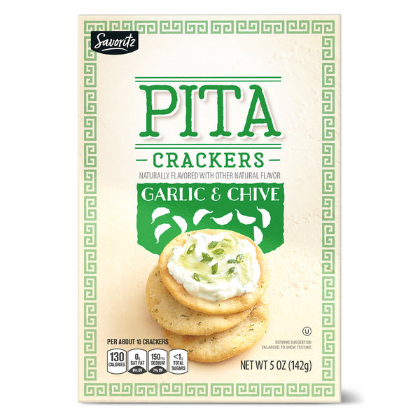 Savoritz Garlic & Chive Pita Crackers 5 oz