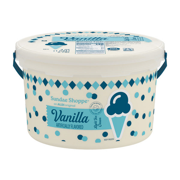 Sundae Shoppe Vanilla Flavored Light Ice Cream 128 oz
