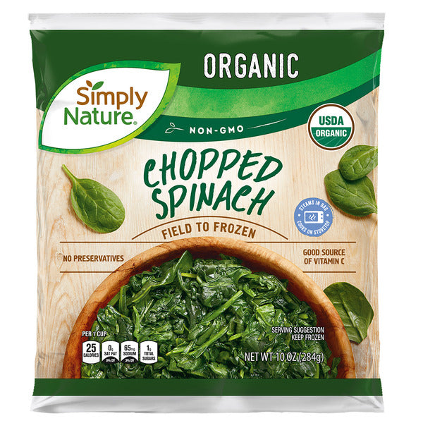 Simply Nature Frozen Organic Chopped Spinach 16 oz