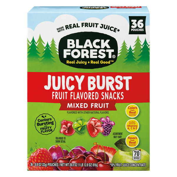 Black Forest Juicy Burst Variety Pack Fruit Snacks, 36 count 28.8 oz
