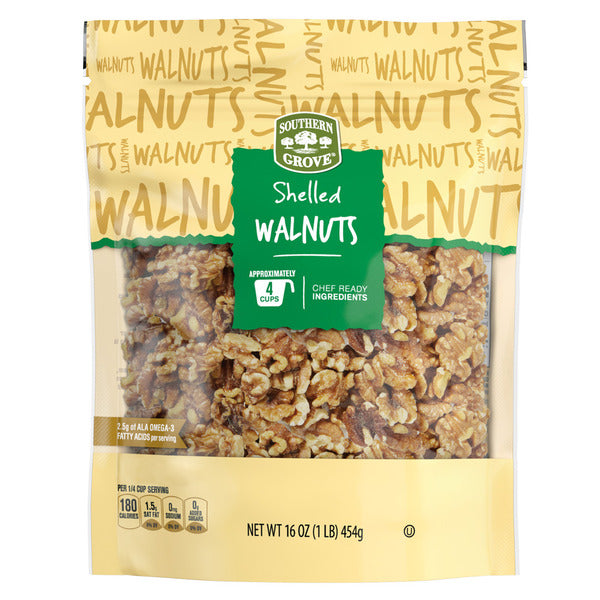 Southern Grove Shelled Walnuts 16 oz