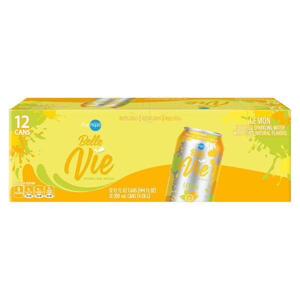PurAqua Lemon Belle Vie Sparkling Flavored Water 12 fl oz
