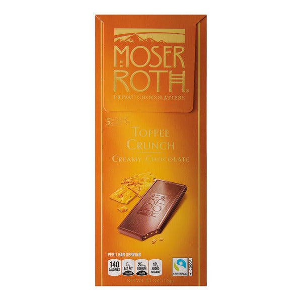 Moser Roth Toffee Crunch Chocolate Bar 4.4 oz