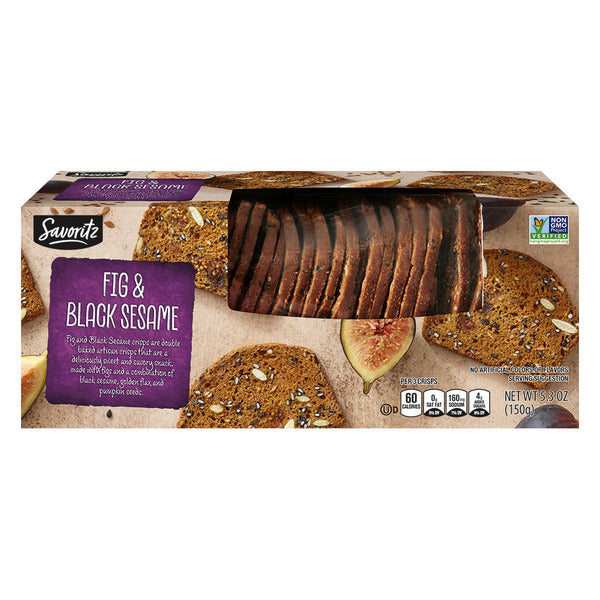 Savoritz Fig & Black Sesame Artisan Crisp 5.3 oz