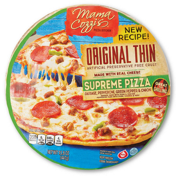 Mama Cozzi's Pizza Kitchen Original Thin Supreme Pizza 15.8 oz