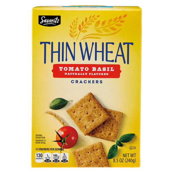 Savoritz Tomato Basil Thin Wheat Crackers 8.5 oz