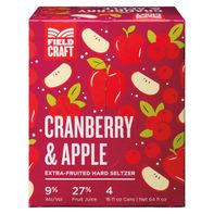 Fieldcraft Cranberry & Apple Extra-Fruited Hard Seltzer - 4 Pack, 16 fl oz Cans 16 fl oz