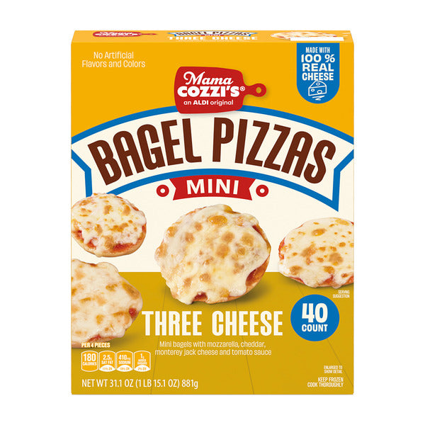 Mama Cozzi's Pizza Kitchen Three Cheese Mini Bagel Pizzas - 40 Count 31.1 oz