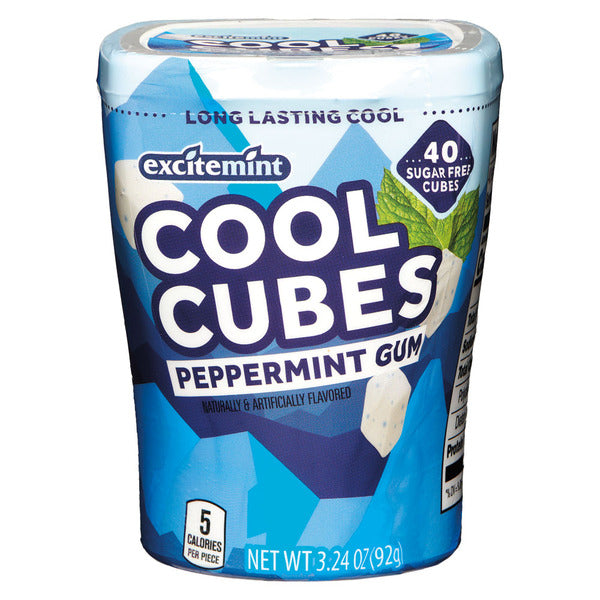 Excitemint Sugar Free Peppermint Gum Cool Cubes - 40 Cubes 3.24 oz