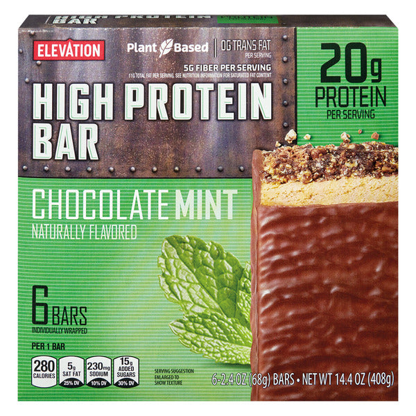 Elevation Chocolate Mint High Protein Bars - 6 Count 14.4 oz