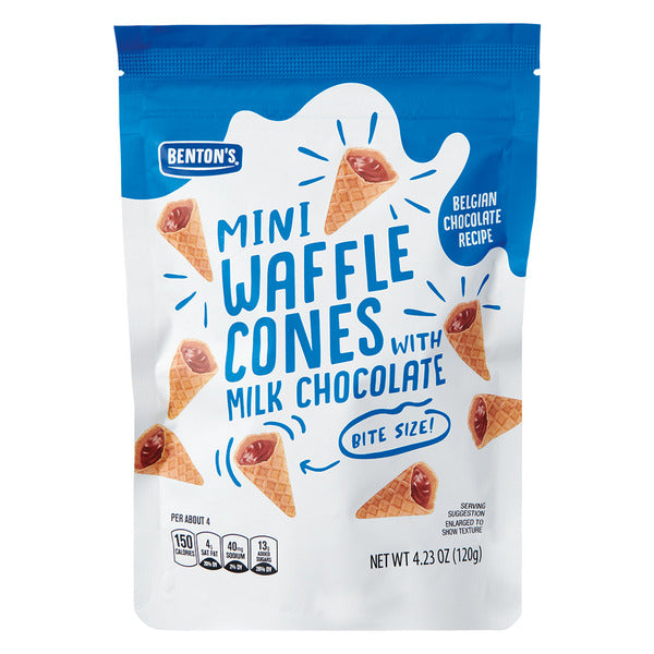 Benton's Mini Waffle Cones with Milk Chocolate 4.23 oz