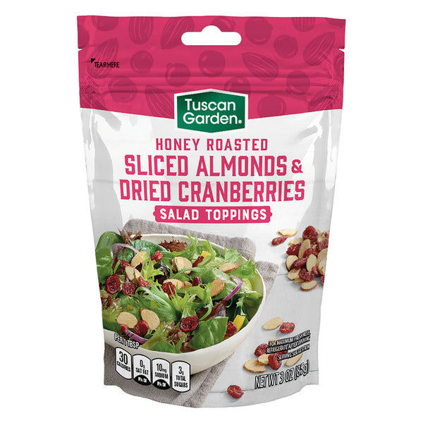 Tuscan Garden Honey Roasted Sliced Almonds & Dried Cranberries Salad Toppings 3 oz