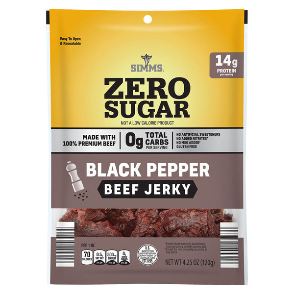 Simms Zero Sugar Black Pepper Beef Jerky 4.25 oz