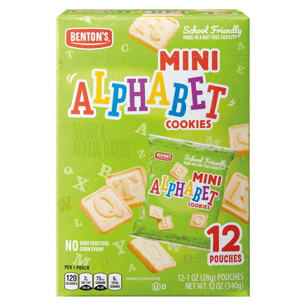 Benton's Mini Alphabet Cookies - 12 Pouches 12 oz