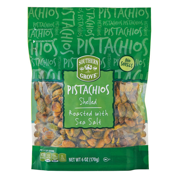 Southern Grove Shelled Pistachios Roasted with Sea Salt 6 oz