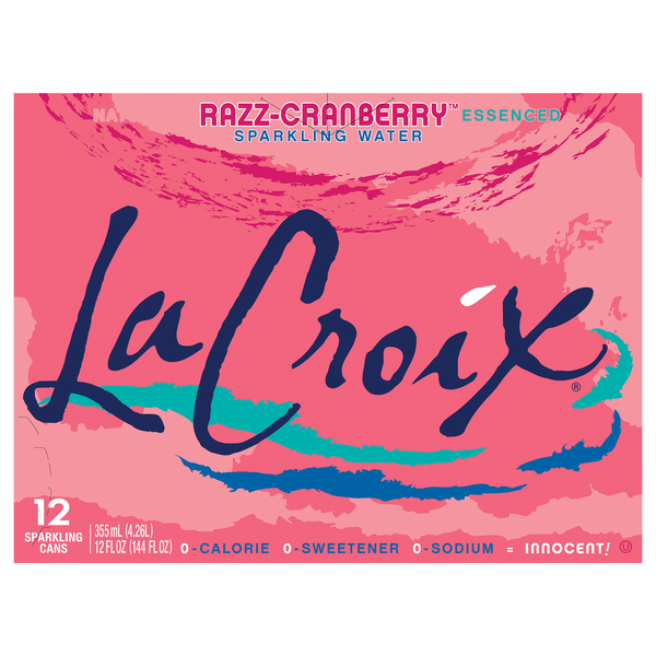 La Croix Razz-Cranberry Sparkling Flavored Water, 12 Cans 12 fl oz