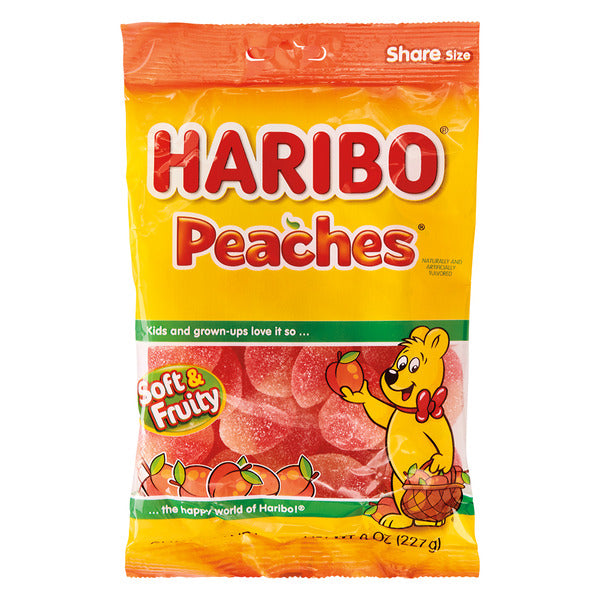 Haribo Soft & Fruity Peach Flavor Candies 8 oz
