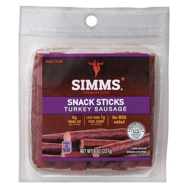 Simms Turkey Sausage Snack Sticks 8 oz