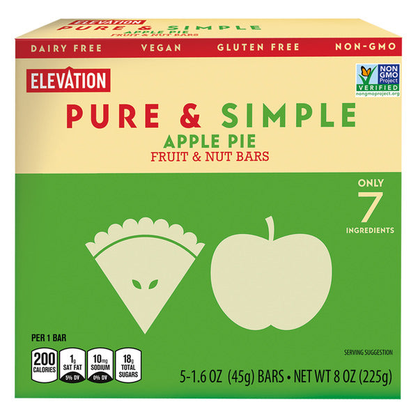 Elevation Apple Pie Pure and Simple Fruit and Nut Bars, 5 count 1.6 oz
