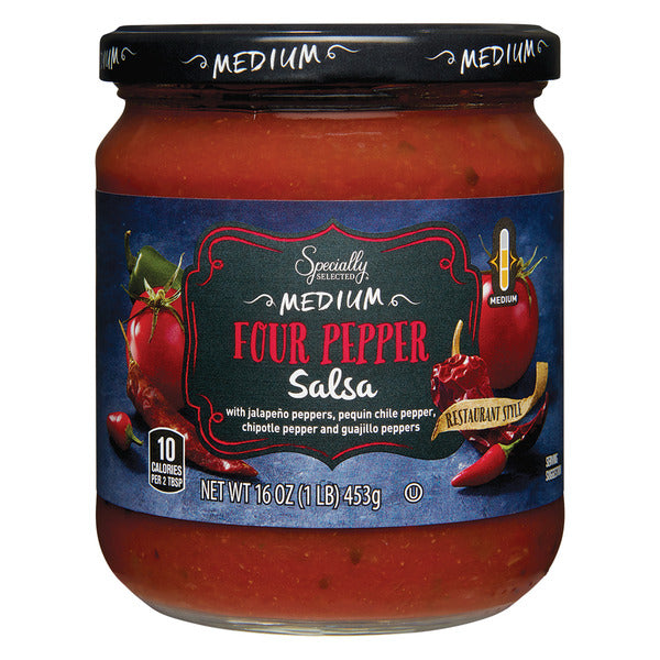 Specially Selected Four Pepper Restaurant Style Salsa, Medium Specially Selected Four Pepper Restaurant Style Salsa, Medium 16 oz
