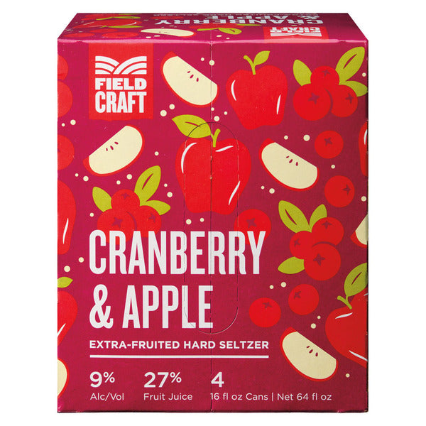 Fieldcraft Cranberry & Apple Hard Seltzer, 4 pack 16 fl oz