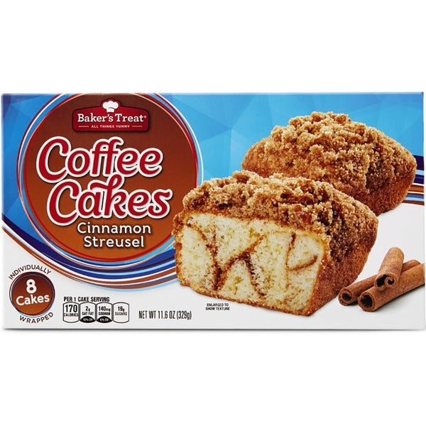 Baker's Treat Cinnamon Streusel Coffee Cakes, 8 Cakes 8 ct