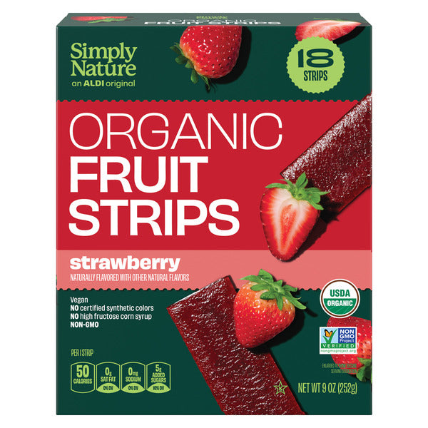 Simply Nature Organic Fruit Strips, Strawberry 9 oz