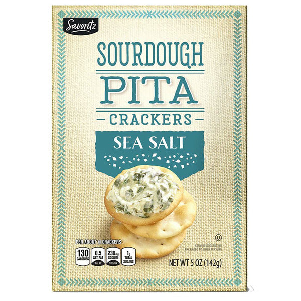 Savoritz Sea Salt Sourdough Pita Crackers 5 oz
