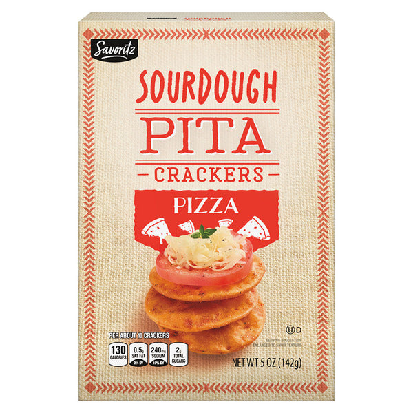 Savoritz Pizza Sourdough Pita Crackers 5 oz