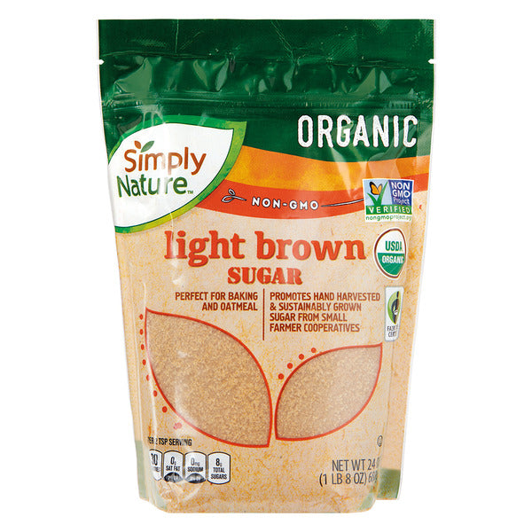 Simply Nature Organic Light Brown Sugar Pouch 24 oz