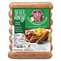 Never Any! Country Style Chicken Breakfast Sausage 8 oz