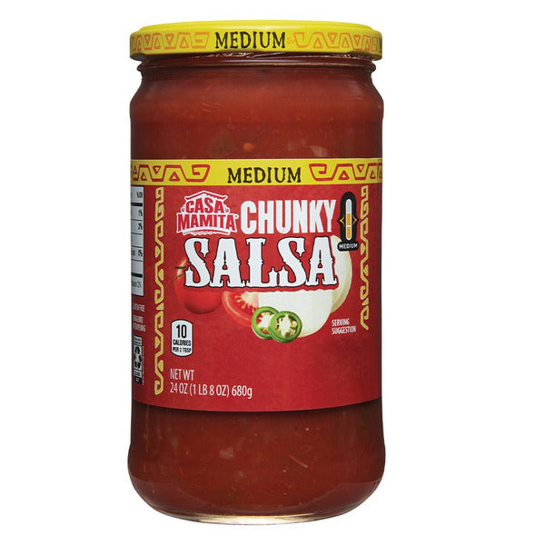 Casa Mamita Chunky Salsa, Medium 24 oz