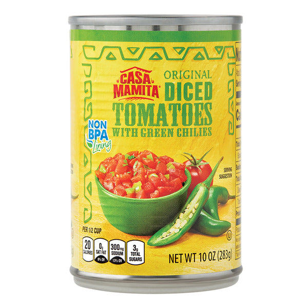 Casa Mamita Canned Diced Tomatoes with Green Chilies 10 oz
