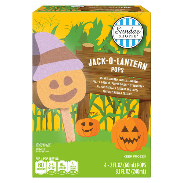 Sundae Shoppe Jack-O-Lantern Pops - 4 Pack 8.1 fl oz