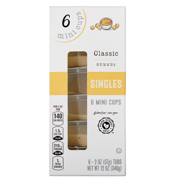 Park Street Deli Classic Hummus Single Serve Mini Cups, 6 pack 2 oz
