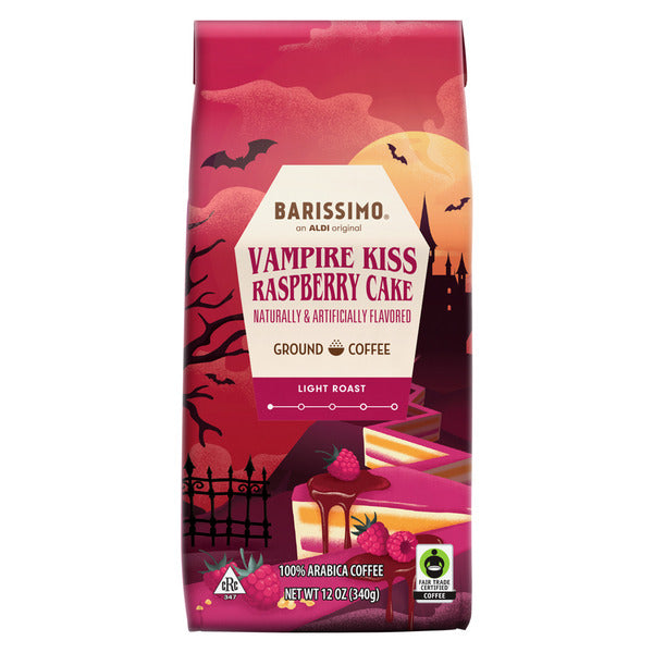 Barissimo Vampire Kiss Raspberry Cake Ground Coffee 12 oz