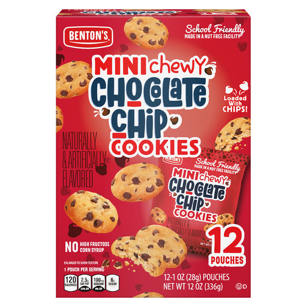 Benton's Mini Chewy Chocolate Chip Cookies - 12 Pouches 12 oz