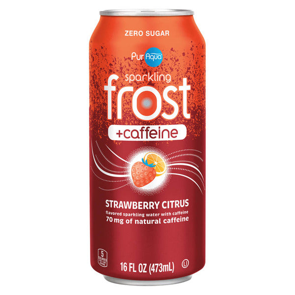 Puraqua Sparkling Frost Caffeine Strawberry Citrus Flavored Drink 16 fl oz
