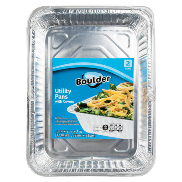 Boulder Utility Pans with Covers - 2 Count 2 ct