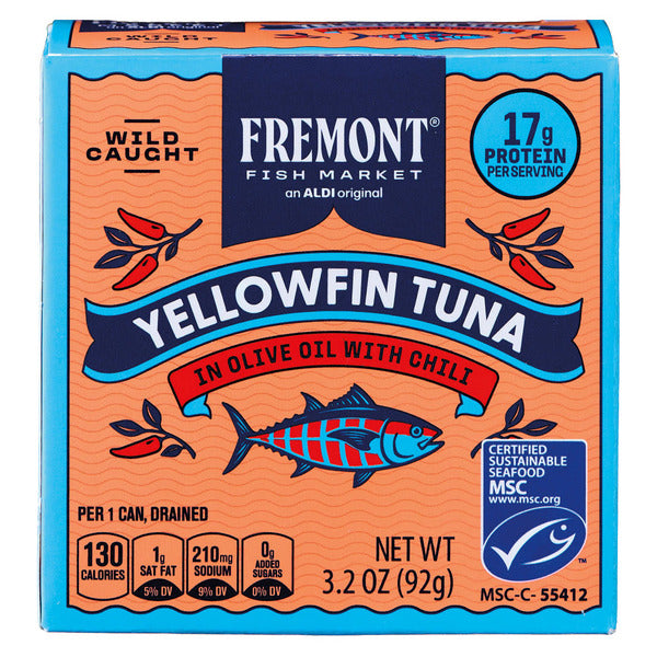 Fremont Fish Market Yellowfin Tuna in Olive Oil, Chili 3.2 oz