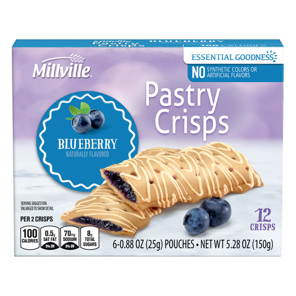 Millville Blueberry Pastry Crisps, 6 count 1 each