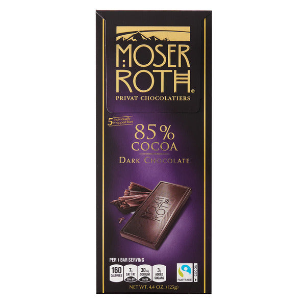 Moser Roth 85% Cocoa Dark Chocolate Bar 4.4 oz