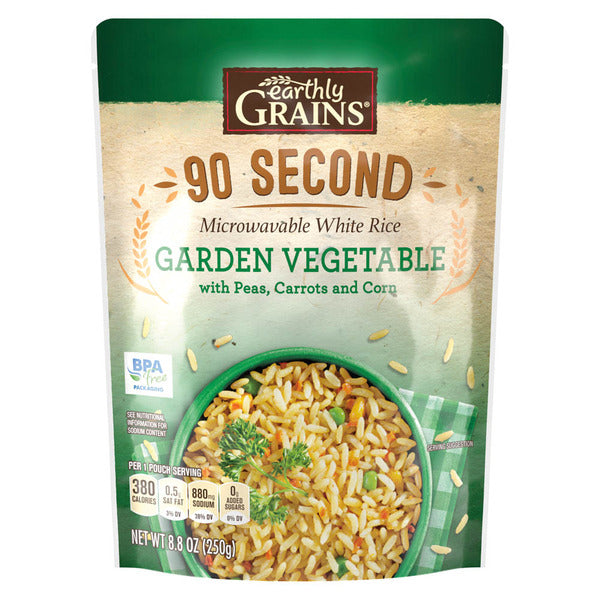 Earthly Grains Garden Vegetable Flavored White Rice 8.8 oz